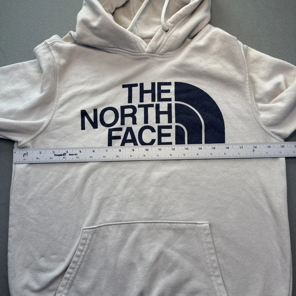 The North Face Men's S Sweatshirt Dome Logo Print Hoodie White‎ W/ Navy